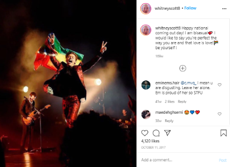 Whitney Scott Mathers confessed that she is bisexual